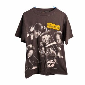 Three Stooges T Shirt Sz L Vintage 1991 Changes Tag Single Stitch Made USA AOP